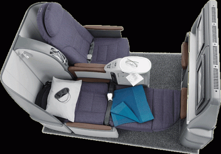 Asientos business de United Airlines