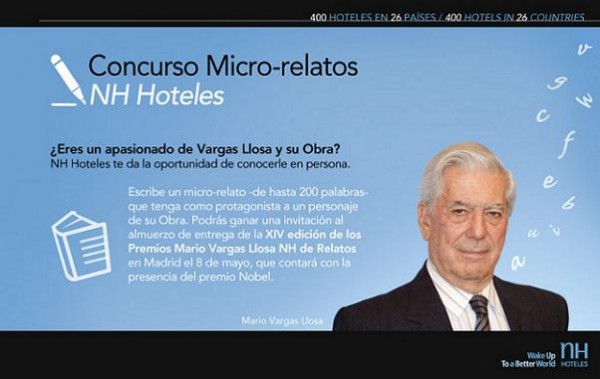 Concurso de narrativa de NH Hoteles Participa y conoce a Vargas Llosa